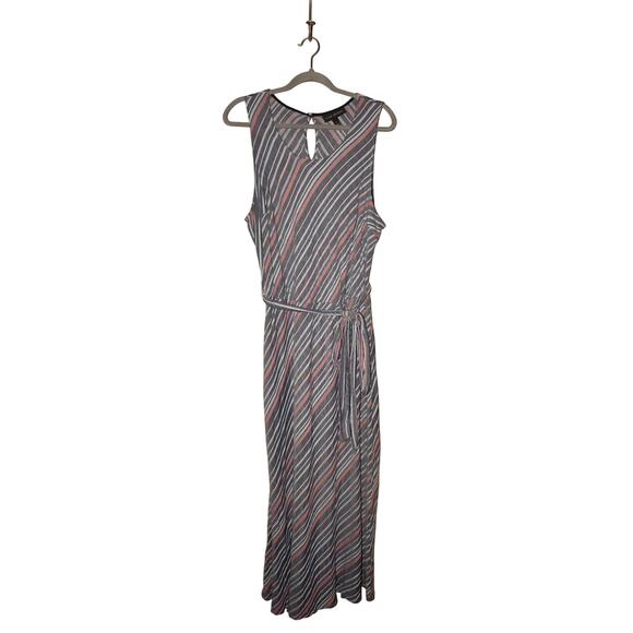 LANE BRYANT $89 Blue Striped Tie Waist Maxi Tank Dress Size 20 - Picture 1 of 4